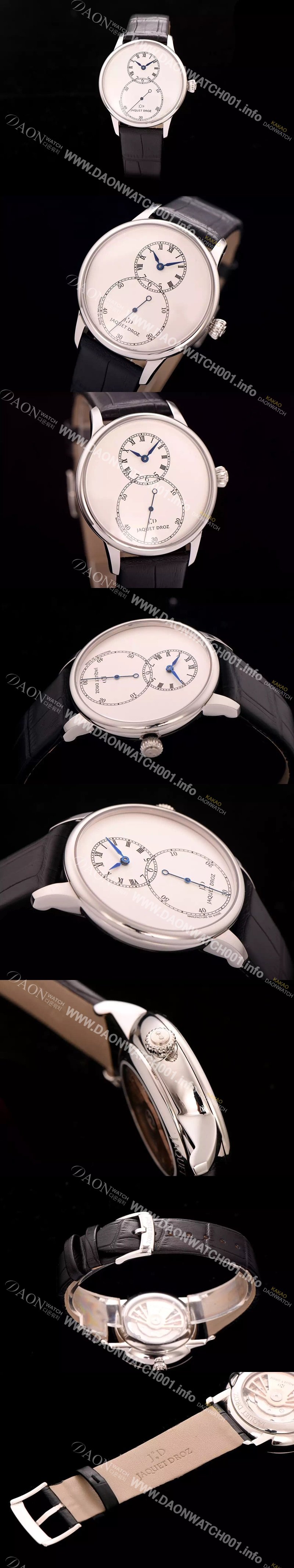 레플리카 [자케드로] 남성용 빅세컨즈 43mm 오토메틱 화이트다이얼 JAD4202