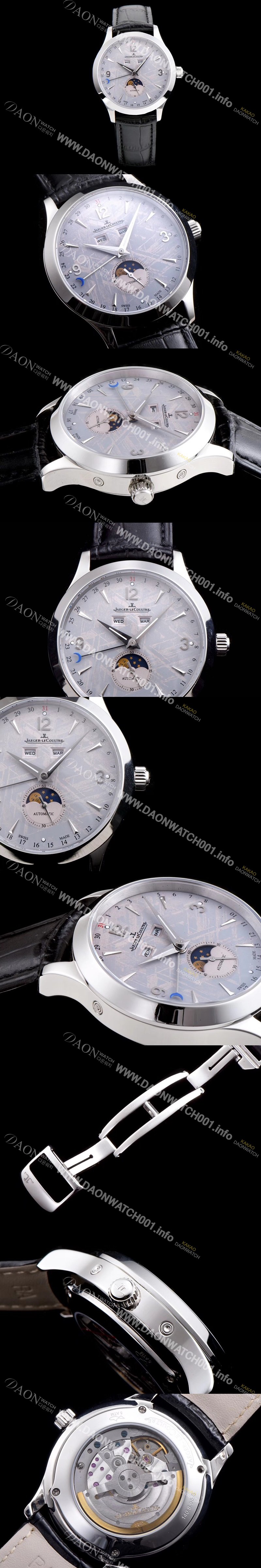 레플리카 [예거르꿀뜨르] 남성용 마스터 캘린더 1558421모델 씬 문페이즈 그레이 운석다이얼 아플리케 인덱스 오토매틱 무브먼트 JAG4200
