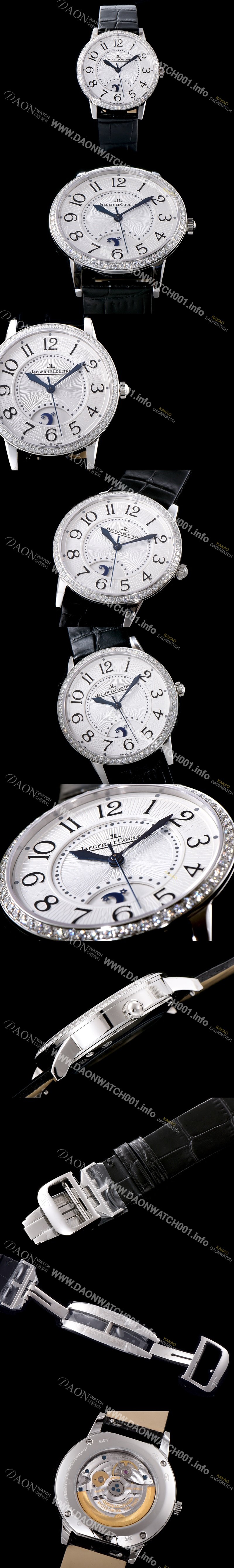 레플리카 [예거르꿀르뜨] 남성용 랑데부 나잇&데이 3442440 레이디 워치 최상급 다이아몬드 세팅 문페이즈 자개 다이얼 오토매틱 무브먼트 JAG0422