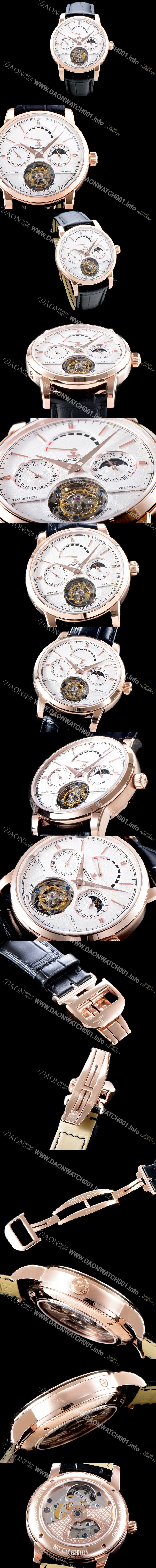 레플리카 [예거르쿨트르] 남성용 마스터 그랑 트래디션 5042420 퀀템 퍼페추얼 18K 로즈골드 화이트 다이얼 아시안 투어빌론 탑재 무브먼트 JAG0414