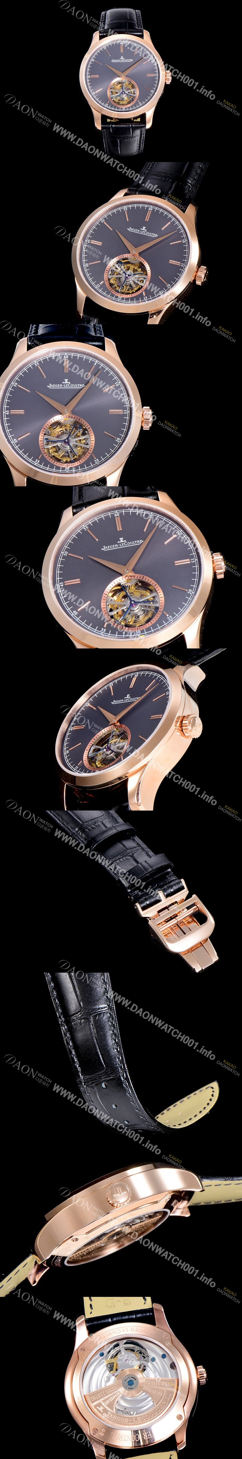 레플리카 [예거 르꿀르뜨]남성용 마스터 그랜드 트랜디션 투어빌론 18K로즈골드 수동/기계식 42미리 그레이다이얼 JAG50056