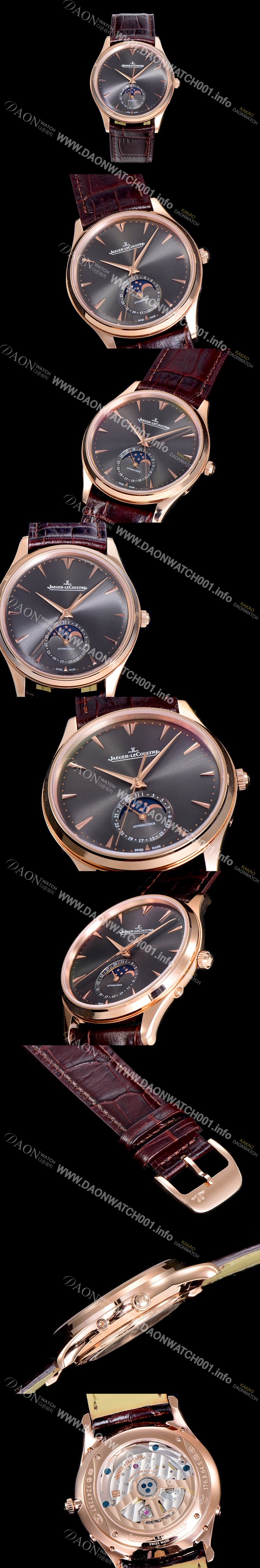 레플리카 [예거 르꿀르뜨]남성용 마스터 울트라 씬 문페이즈 39미리 오토매틱 18K로즈골드 그레이다이얼 JAG29268