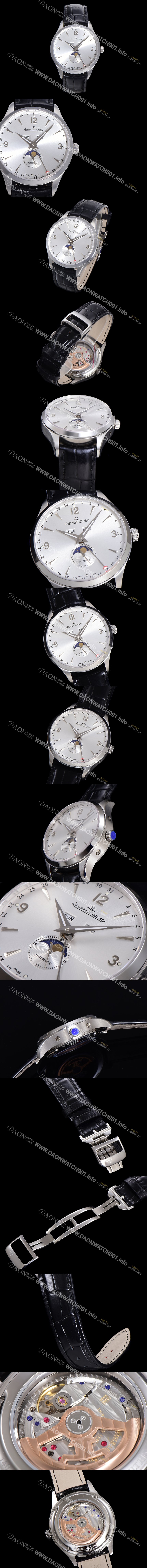 레플리카 [예거르꿀뜨르] 남성용 마스터 캘린더 문페이즈  오토매틱 866 39mm 가죽줄 실버다이얼 jag5125