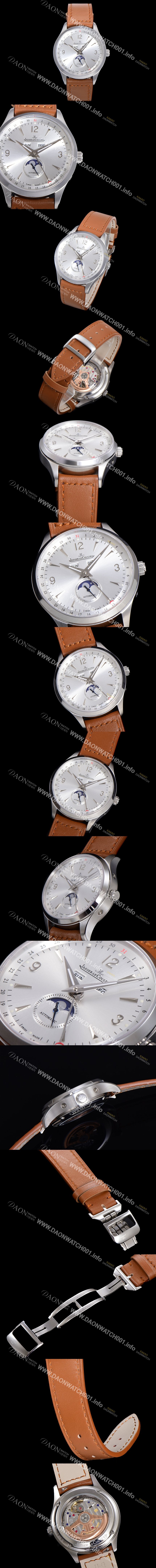 레플리카 [예거르꿀뜨르] 남성용 마스터 캘린더 문페이즈 오토매틱 866  39mm 가죽줄 실버다이얼 jag1235