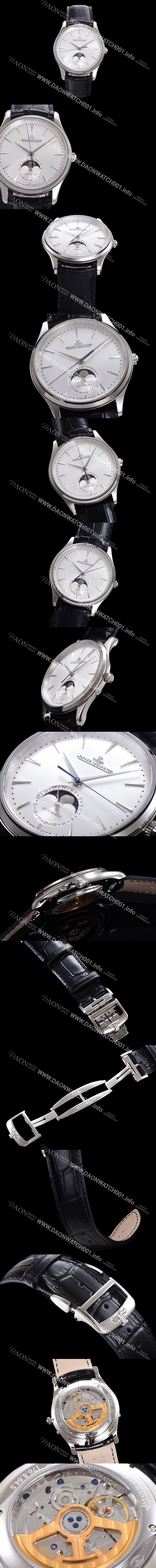 레플리카 [예거 르꿀르뜨] 남성용 마스터 울트라 씬 문페이즈 오토매틱 925타입 39mm 가죽줄 화이트다이얼 jag1952