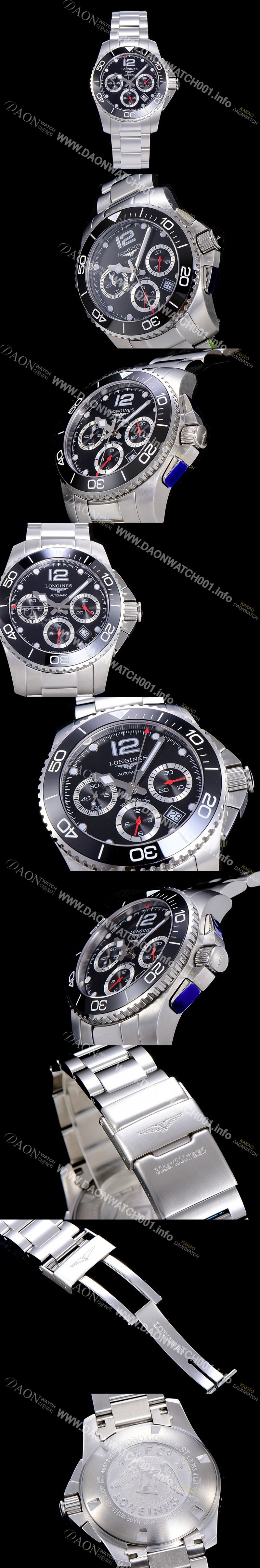 레플리카 [론진]남성용 하이드로콘퀘스트 다이버워치 43mm 크로노그래프 기능 블랙다이얼 LAN58555