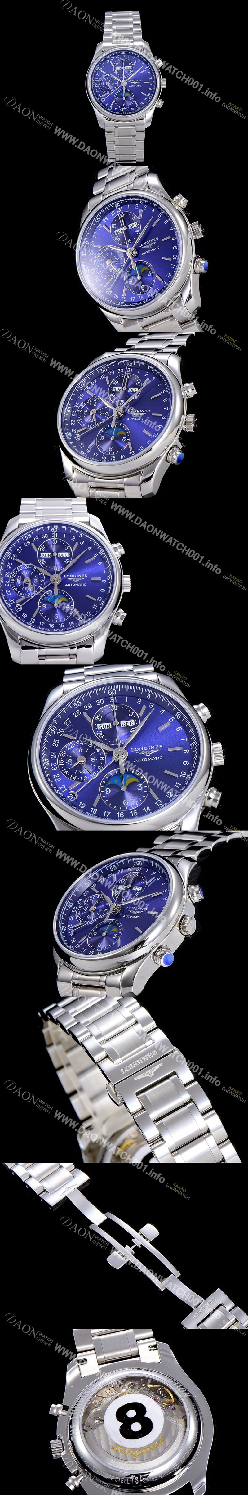 레플리카 [론진]남성용 마스터 콜랙션 오토매틱 40mm 문페이즈 블루다이얼 LAN17946