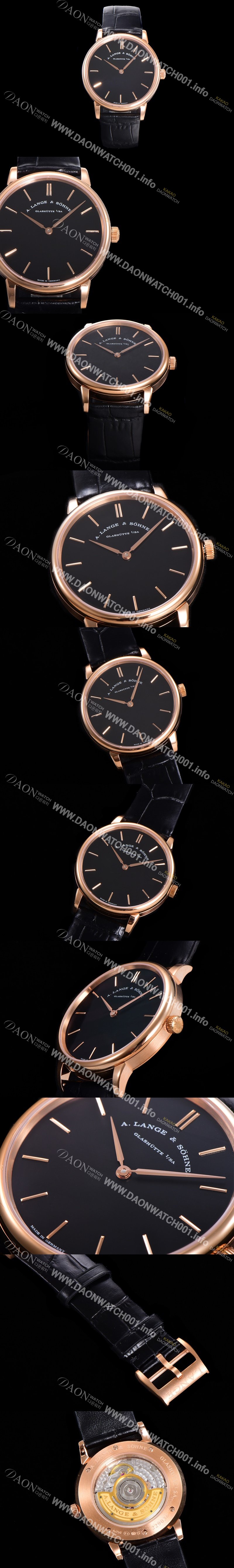 레플리카 [아랑게운트죄네] 남성용 색소니아 씬 211.033 랑게 39미리 18k 로즈골드 블랙 다이얼 오토매틱 무브먼트 LAN40879