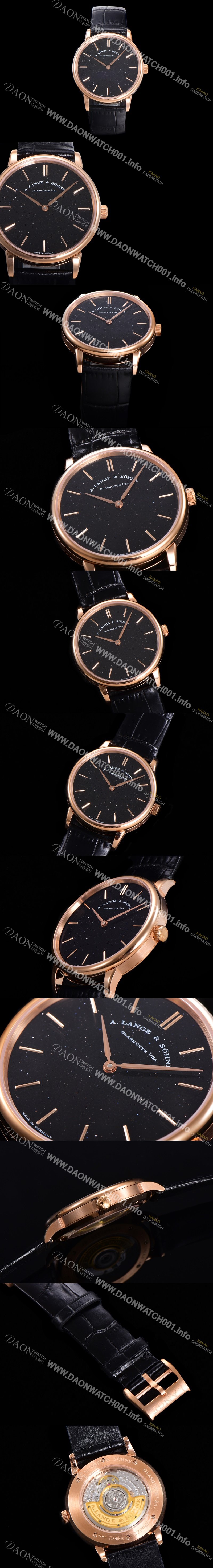 레플리카 [아랑게운트죄네] 남성용 색소니아 씬 211.033 랑게 39미리 18k 로즈골드 블랙 다이얼 오토매틱 무브먼트 LAN40885