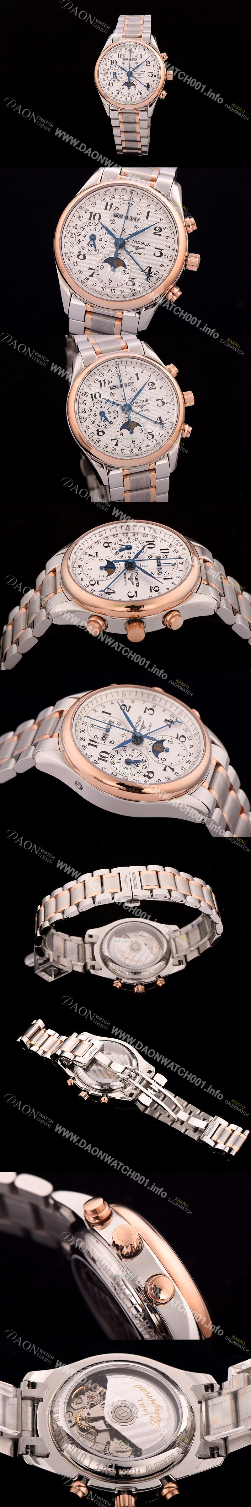 레플리카 [론진] 남성용 마스터 문페이즈 크로노그래프 스테인레스 스틸 LON0401