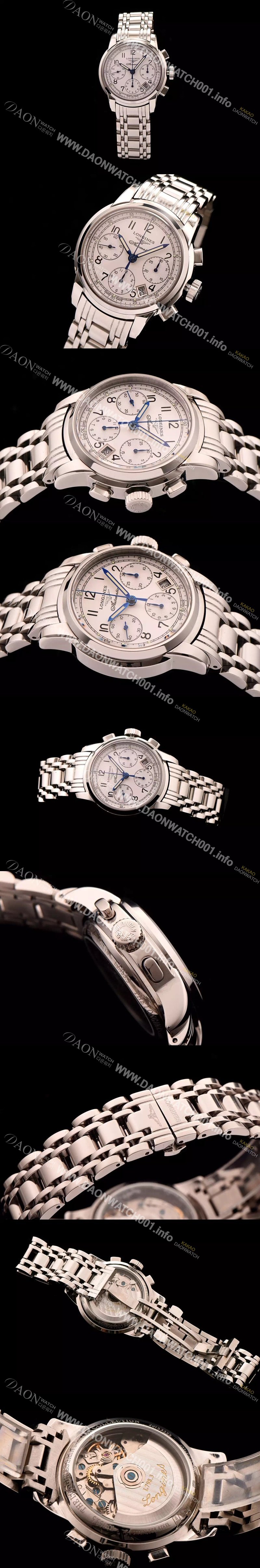 레플리카 [론진] 남성용 마스터 컬렉션 크로노그래프 오토매틱 화이트 다이얼 LON0444