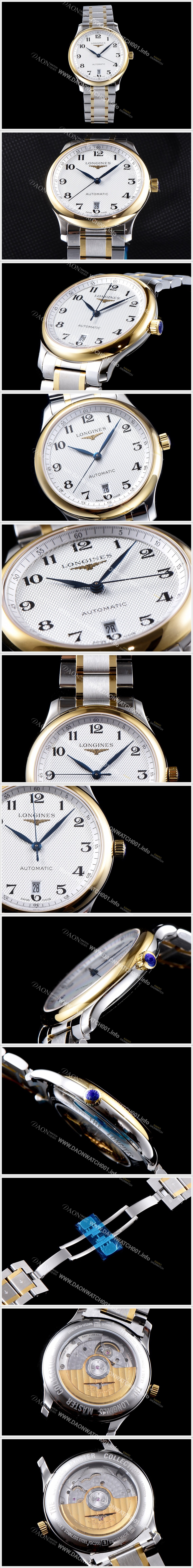 레플리카 [론진] 남성용 워치메이킹 트래디션!! 마스터 컬렉션 L2.628.4.78.6 라운드형 38.5MM 데이트 UP!! 18K 옐로우골드 발리콘 다이얼 브레이슬릿 오토매틱 무브먼트 LON0415