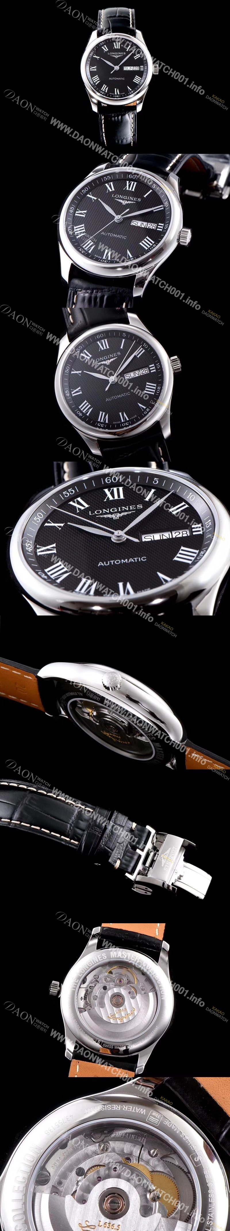 레플리카 [론진] 남성용 마스터 컬렉션 L2.755.4.51.7 LG사 데이트블랙 발리콘 다이얼 오토메틱 무브먼트 LON0411