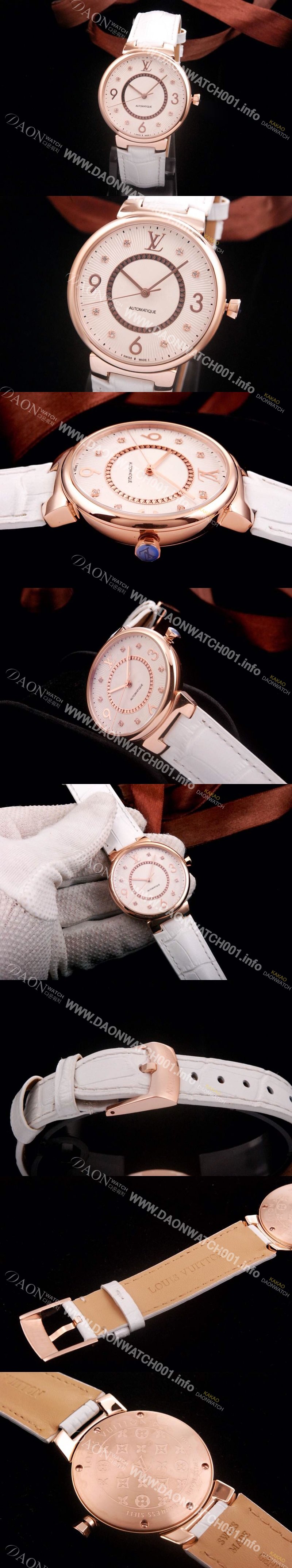 레플리카 [루이비통] 남성용 로즈골드 다이얼 탕부르 모노그램 쿼츠 무브먼트 LOU4225