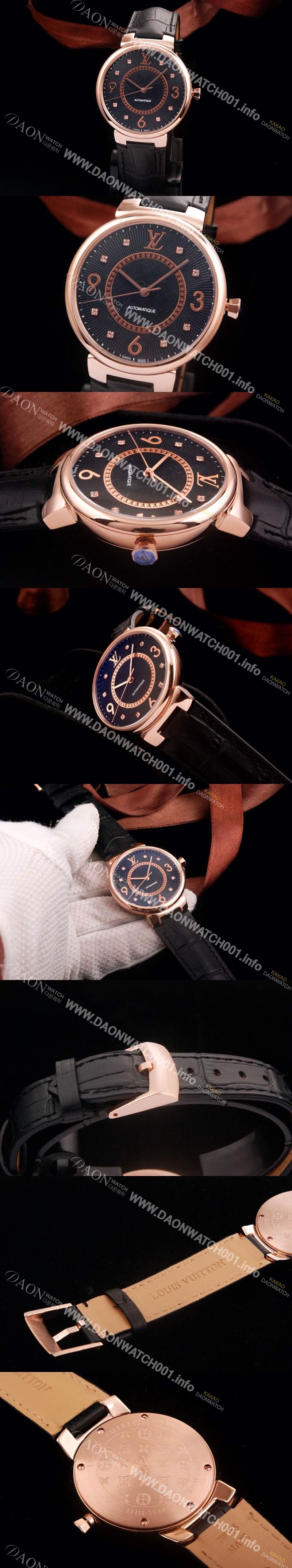 레플리카 [루이비통] 남성용 브라운 다이얼 탕부르 모노그램 Quartz Movement LOU4212