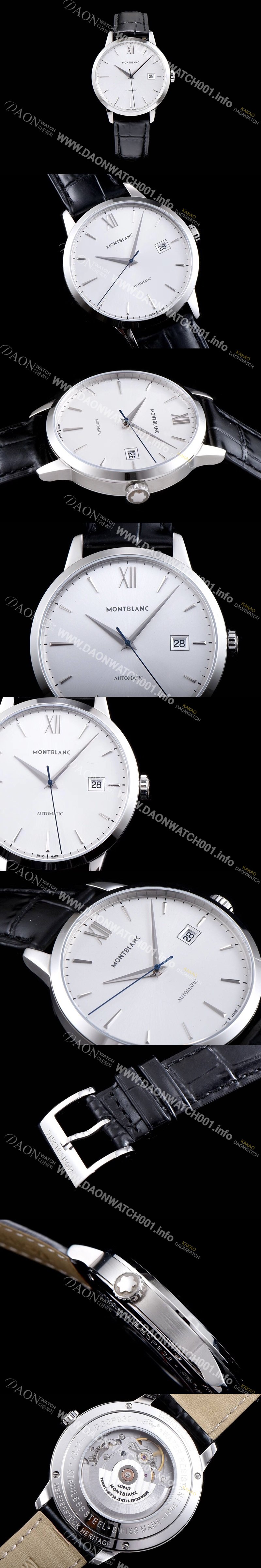 레플리카 [몽블랑] 남성용 헤리티지시리즈 U0111622 화이트 다이얼 오토매틱 무브먼트 MON0402
