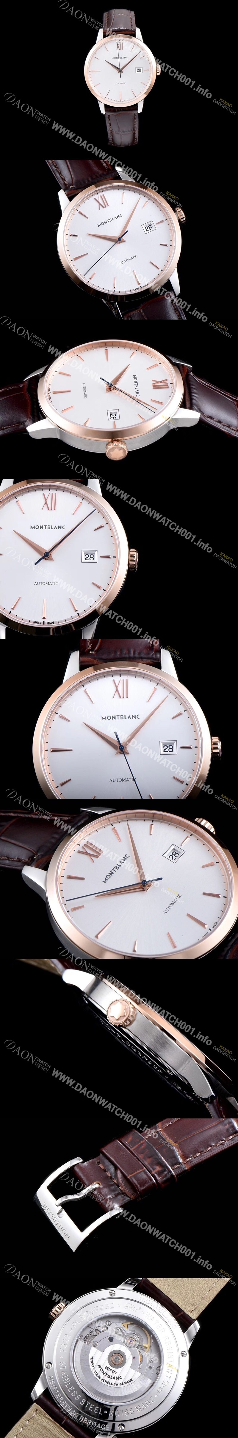 레플리카 [몽블랑] 남성용 헤리티지시리즈 U0111580 화이트 다이얼 오토매틱 무브먼트 MON0401