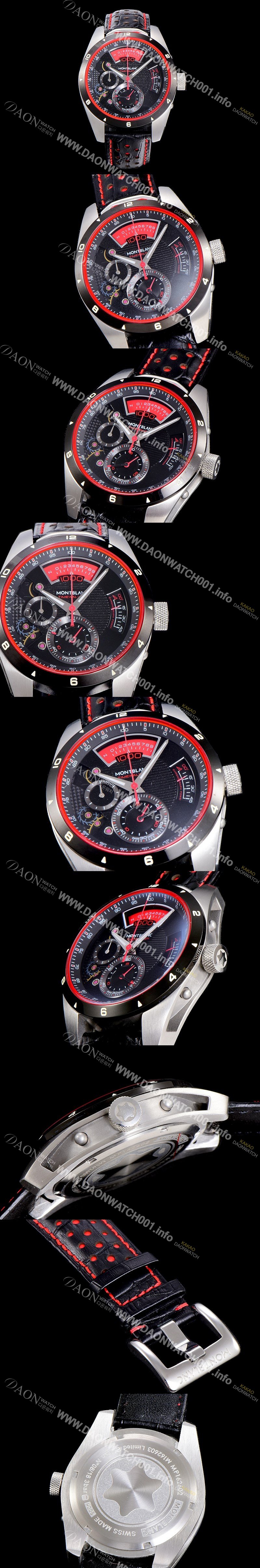 레플리카 [몽블랑] 남성용 타임워커 쿼츠 VK타입 46.4미리 가죽줄 래더스트랩 블랙다이얼 MON71147