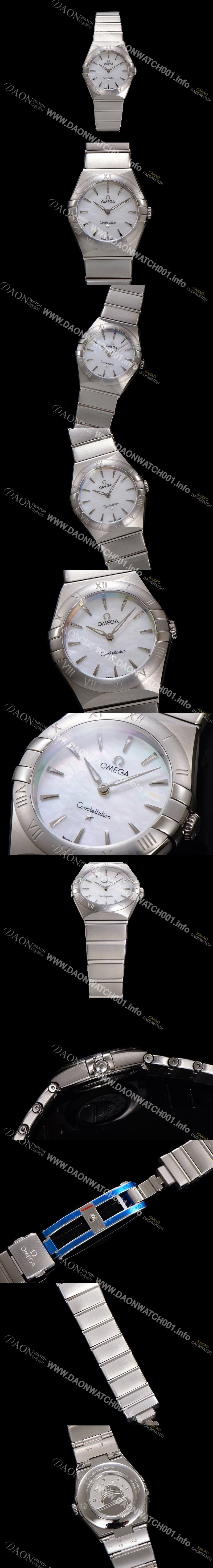 레플리카 [오메가] 여성용 컨스틀레이션 131.10.28.60.05.001 쿼츠 무브먼트 28mm 화이트 자개 다이얼 omg0143
