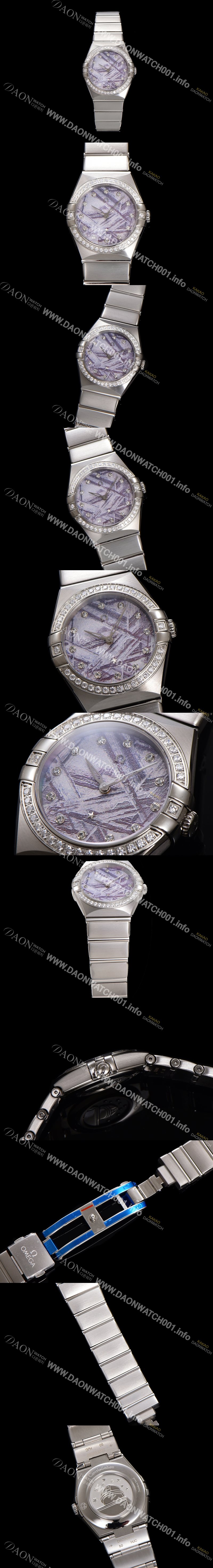 레플리카 [오메가] 여성용 컨스틀레이션 131.15.28.60.99.001 다이아몬드 세팅 베젤 28mm 쿼츠 무브먼트 메테오라이트 다이얼 omg0147