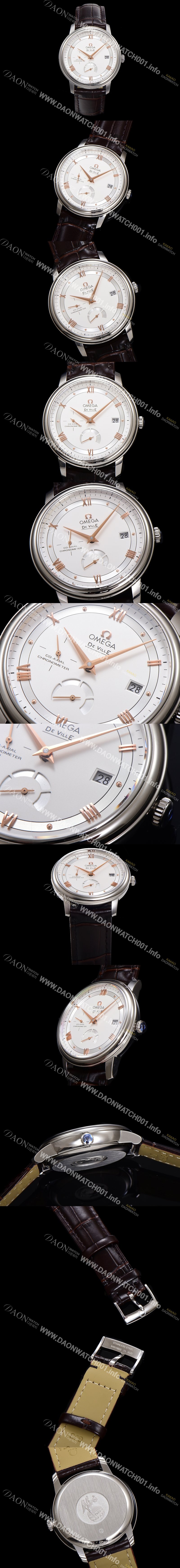레플리카 [오메가] 남성용 드빌 424.13.40.21.02.001 프레스티지 코-액시얼 39.5mm 오토매틱 Cal.2627 타입 빈티지 실버 다이얼 omg0164