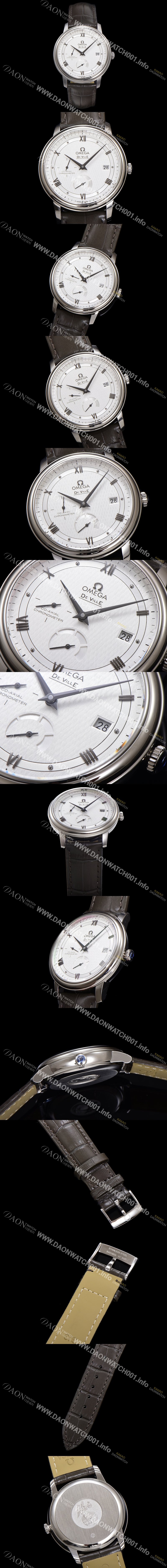 레플리카 [오메가] 남성용 드빌 424.13.40.21.02.004 프레스티지 코-액시얼 39.5mm 오토매틱 Cal.2627 타입 빈티지 실버 실크 다이얼 omg0166
