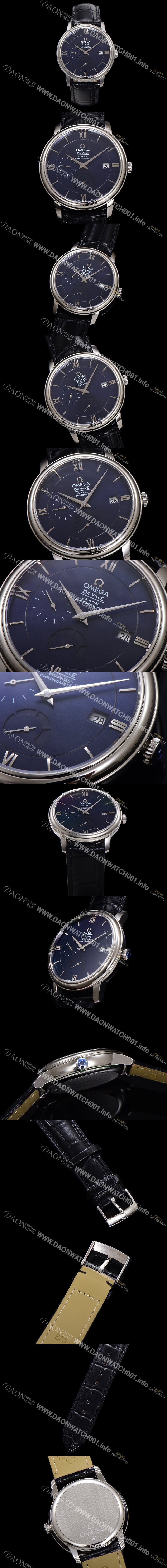 레플리카 [오메가] 남성용 드빌 424.13.40.21.03.001 프레스티지 코-액시얼 39.5mm 오토매틱 Cal.2627 타입 블루 다이얼 omg0168
