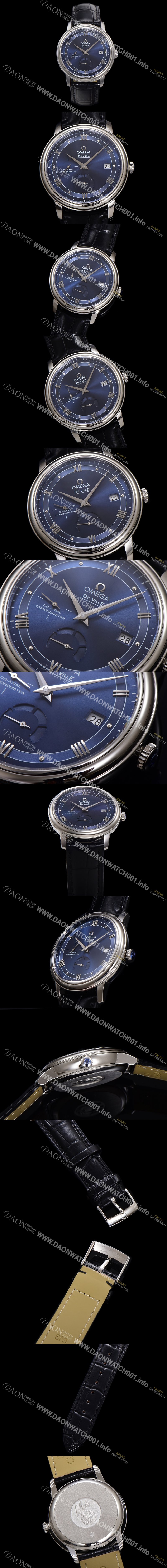 레플리카 [오메가] 남성용 드빌 424.13.40.21.03.002 프레스티지 코-액시얼 39.5mm 오토매틱 Cal.2627 타입 빈티지 블루 다이얼 omg0169