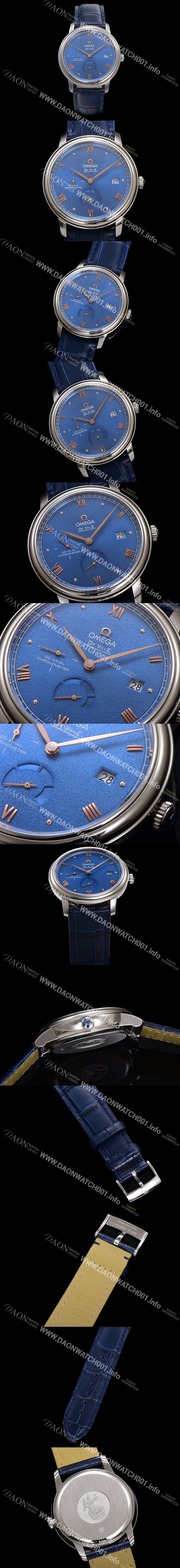 레플리카 [오메가] 남성용 드빌 424.13.40.21.03.003 프레스티지 코-액시얼 39.5mm 오토매틱 Cal.2627 타입 블루 선버스트 다이얼 omg0170