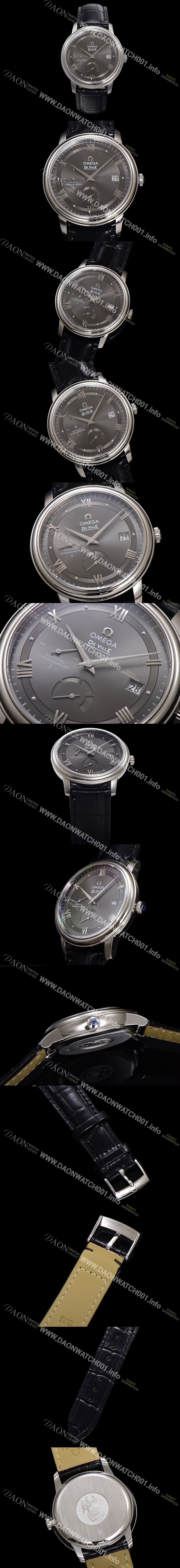 레플리카 [오메가] 남성용 드빌 424.13.40.21.06.001 프레스티지 코-액시얼 39.5mm 오토매틱 Cal.2627 타입 빈티지 그레이 다이얼 omg0171