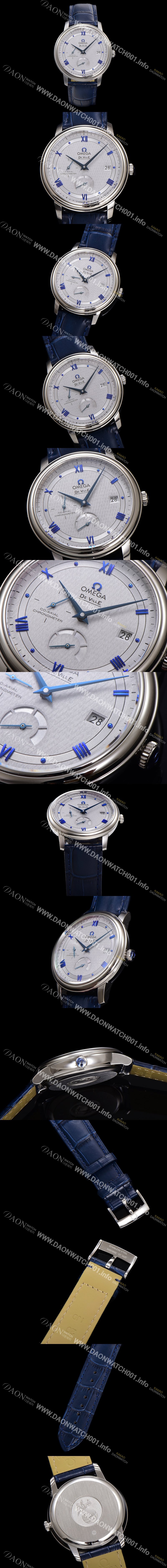 레플리카 [오메가] 남성용 드빌 424.13.40.21.06.002 프레스티지 코-액시얼 39.5mm 오토매틱 Cal.2627 타입 빈티지 그레이 실크 다이얼 omg0172