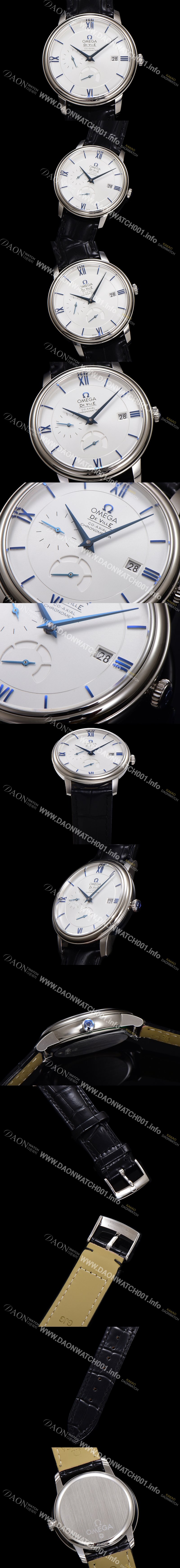 레플리카 [오메가] 남성용 드빌 424.53.40.21.04.001 프레스티지 코-액시얼 39.5mm 오토매틱 Cal.2627 타입 화이트 다이얼 omg0173