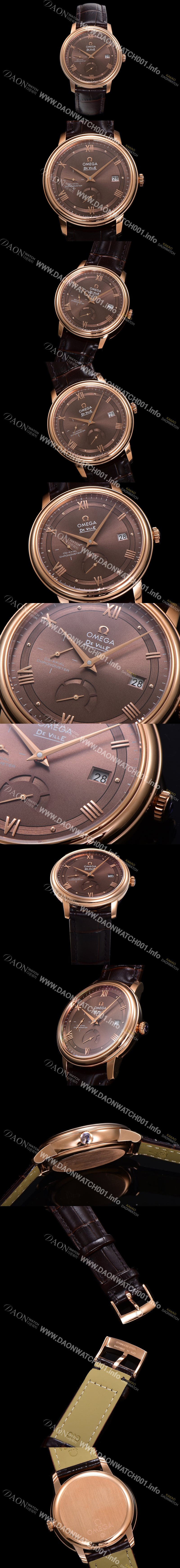 레플리카 [오메가] 남성용 드빌 424.23.40.21.13.001 프레스티지 코-액시얼 39.5mm  18K 로즈골드 오토매틱 Cal.2627 타입 빈티지 브라운 다이얼 omg0174