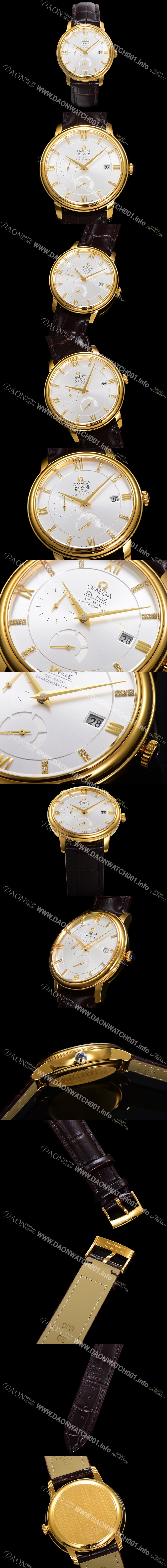 레플리카 [오메가] 남성용 드빌 424.53.40.21.52.001 프레스티지 코-액시얼 39.5mm  18K 옐로우골드 오토매틱 Cal.2627 타입 블루 다이얼 omg0178