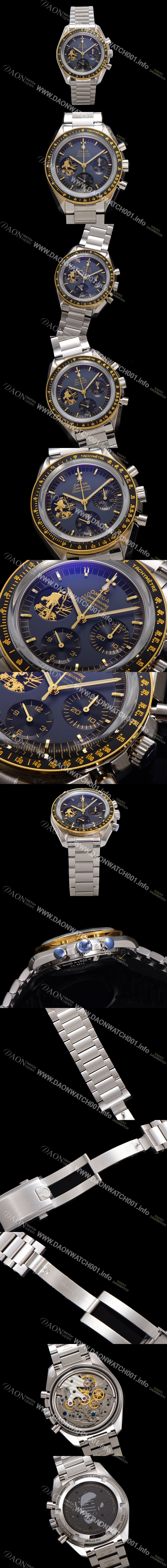 레플리카 [오메가] 남성용 스피드마스터 310.20.42.50.01.001 크로노그래프 프로페셔널 문워치 아폴로 11 50주년기념 수동형 무브먼트 42mm 문샤인 골드 다이얼 omg0182