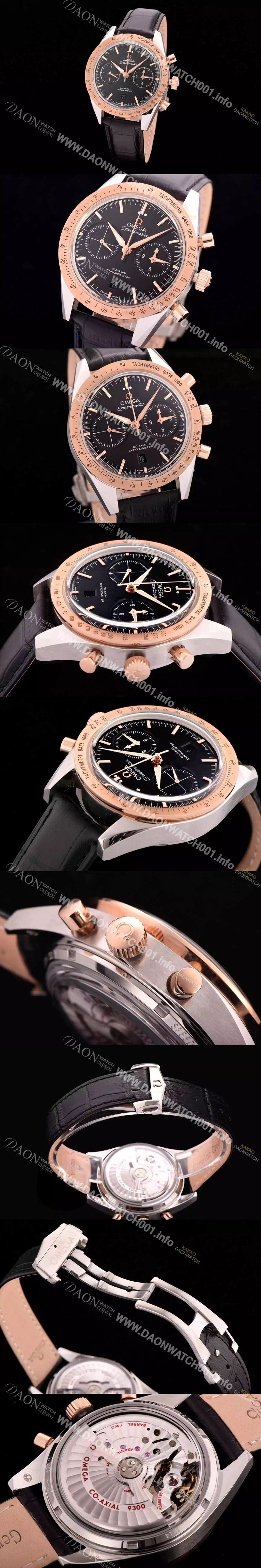 레플리카 [오메가] 남성용 스피드마스터 크로노그래프 로즈골드 블랙다이얼 OMG0100