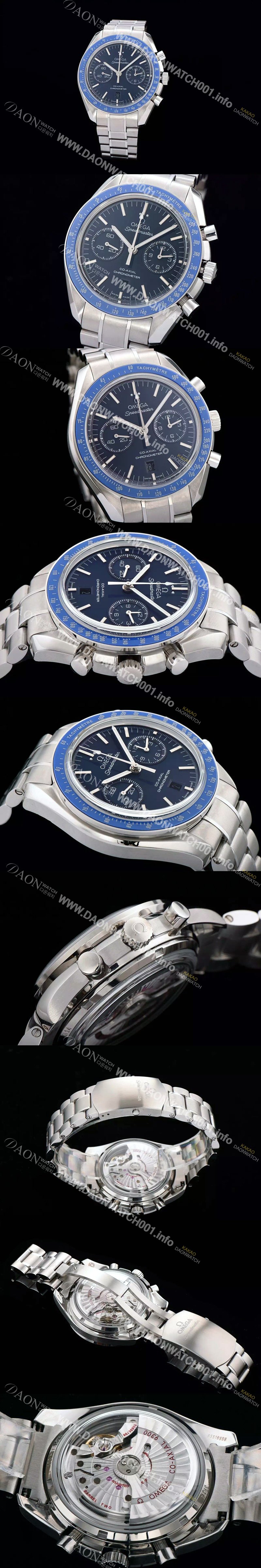 레플리카 [오메가] 남성용 스피드마스터 크로노그래프 블루다이얼 OMG0100