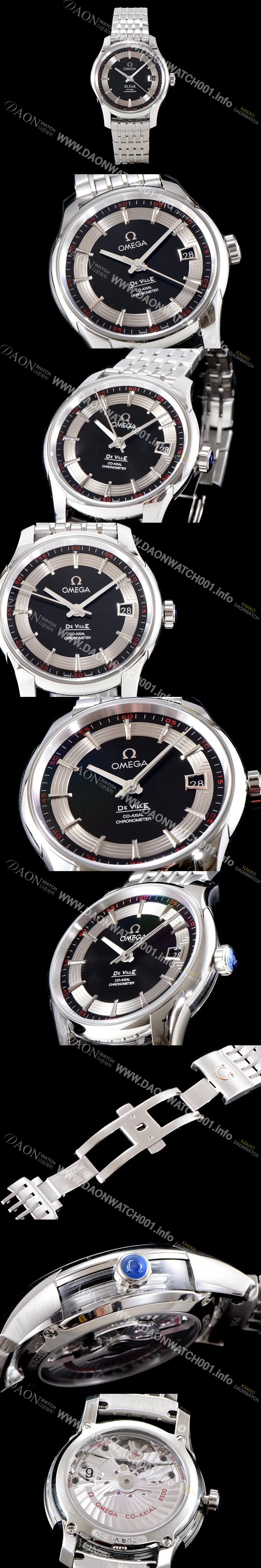 레플리카 [오메가] 남성용 드빌 8500 오토매틱 무브먼트 블랙 다이얼 OMG0154