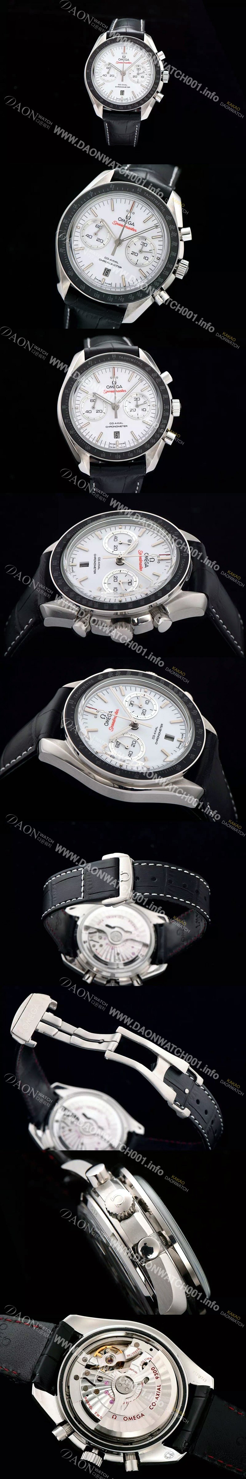 레플리카 [오메가] 남성용 스피드마스터 크로노그래프 화이트 다이얼 블랙베젤 OMG0150