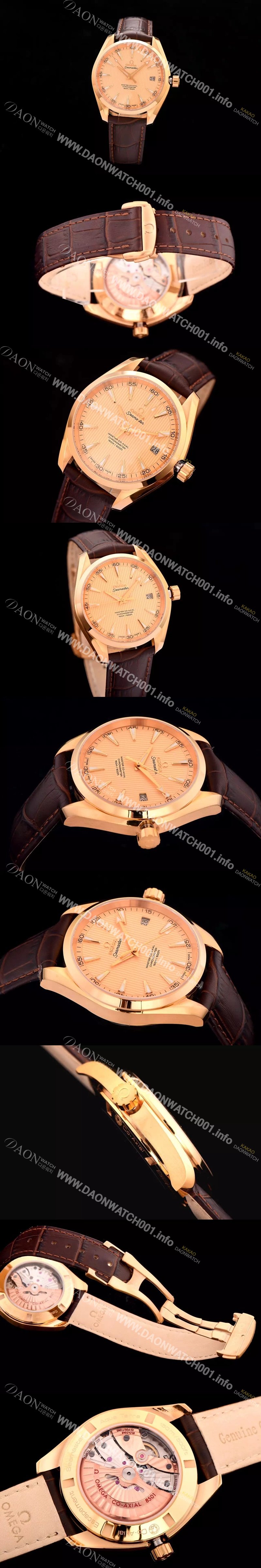 레플리카 [오메가] 남성용 시마스터 아쿠아테라 골드다이얼 OMG01102