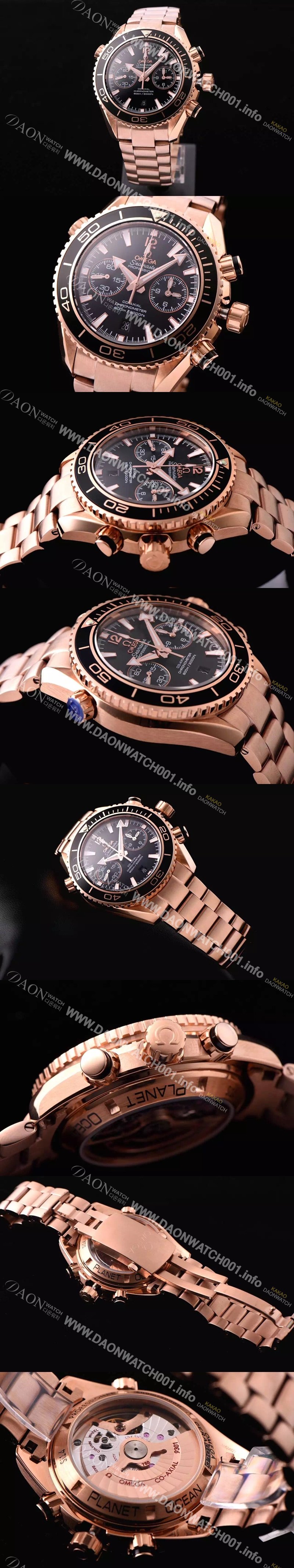 레플리카 [오메가] 남성용 씨마스터 ETA-7750 오토매틱 무브먼트 블랙 다이얼 OMG0021