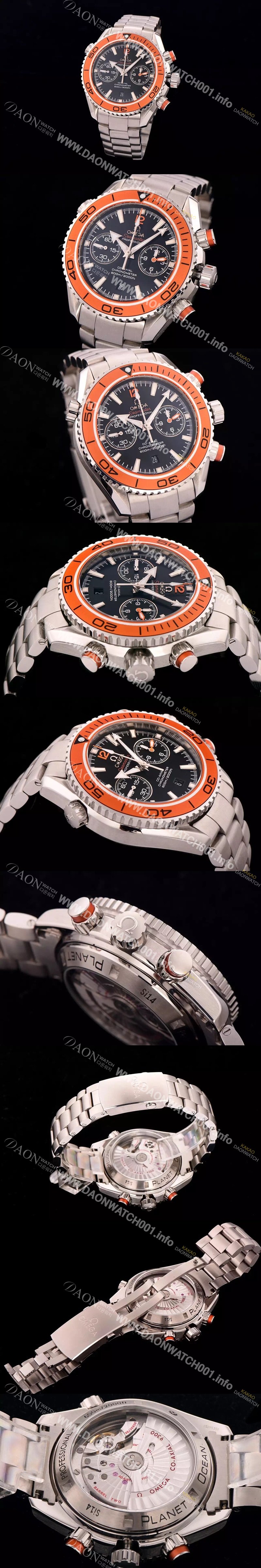 레플리카 [오메가] 남성용 씨마스터 ETA-7750 오토매틱 무브먼트 블랙 다이얼 OMG0020