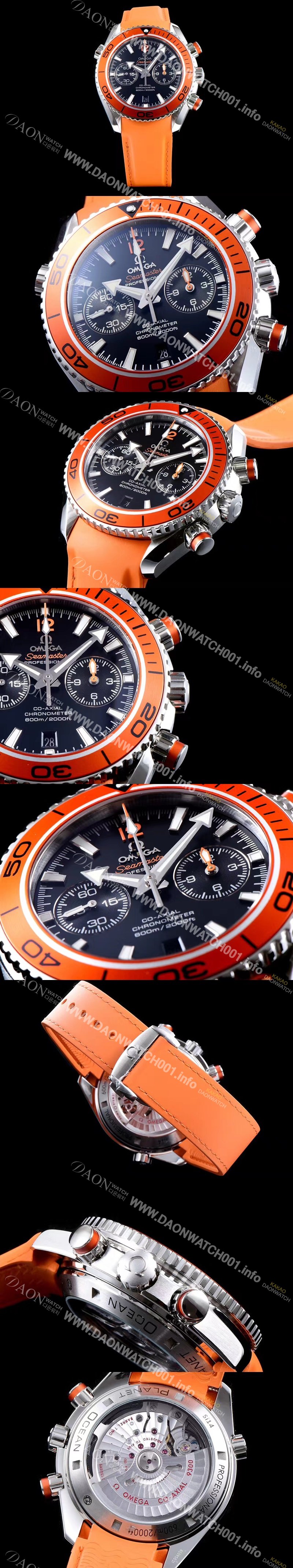 레플리카 [오메가] 남성용 씨마스터 ETA-7750 오토매틱 무브먼트 블랙 다이얼 OMG0020