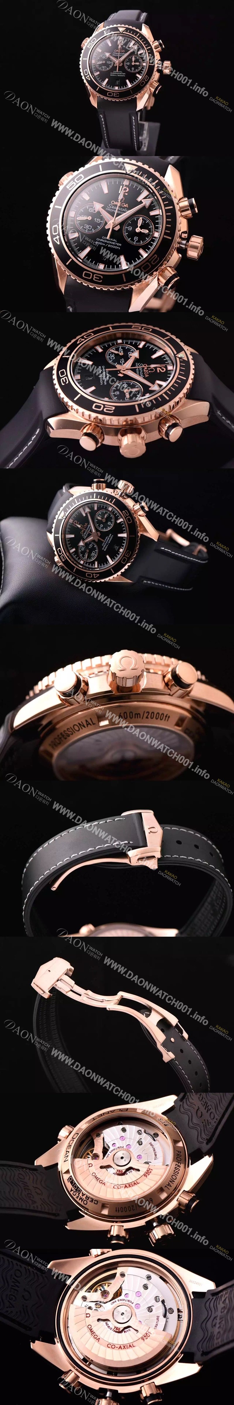 레플리카 [오메가] 남성용 씨마스터 ETA-7750 오토매틱 무브먼트 블랙 다이얼 OMG0025