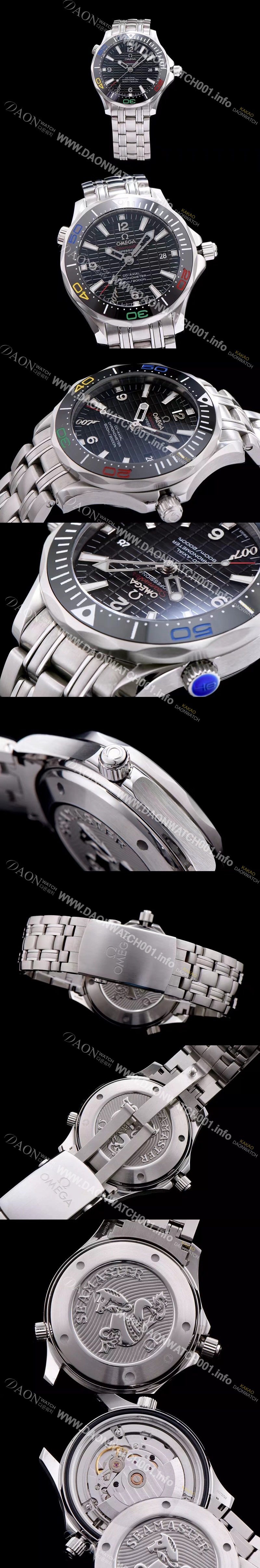 레플리카 [오메가] 남성용 시마스터 블랙 다이얼 오토매틱 무브먼트 OMG0014