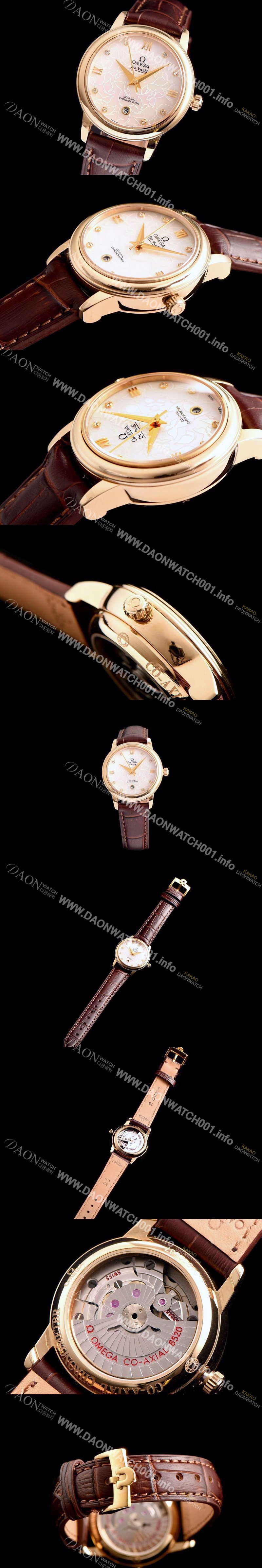 레플리카 [오메가] 여성용 드빌 424.12.33.20.55 18k 옐로골드 자게 화이트 다이얼 오토매틱 무브먼트 OMG0015