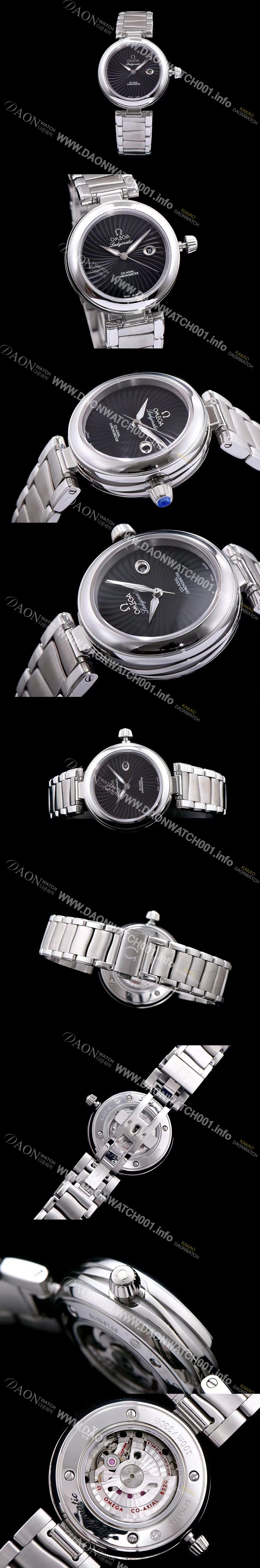 레플리카 [오메가] 여성용 드빌 레이디메틱 신제품!! 425.30.34.20.01.001 물결무늬 입체형 블랙 다이얼 브레이슬릿 오토매틱 무브먼트 OMG0030