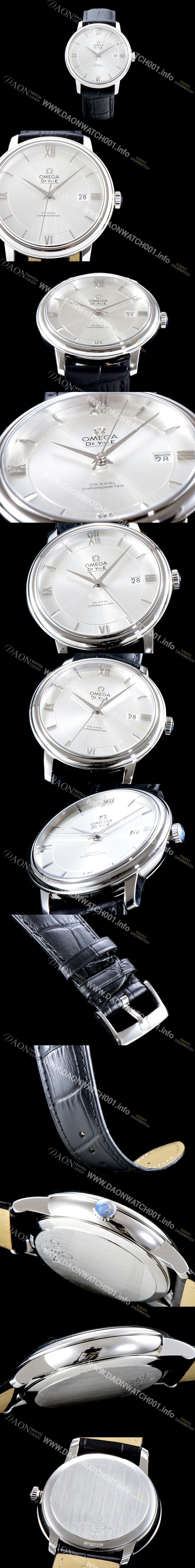 레플리카 [오메가] 남성용 드빌 424.13.40.20.02.001 프레스티지 코-액시얼 화이트 실버 다이얼 오토매틱 무브먼트 OMG0010