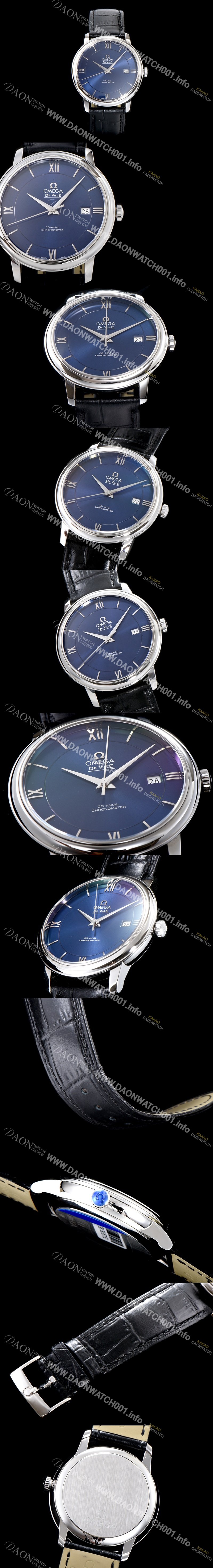 레플리카 [오메가] 남성용 드빌 424.13.40.20.03.001 프레스티지 코-액시얼 블루 다이얼 오토매틱 무브먼트 OMG0012