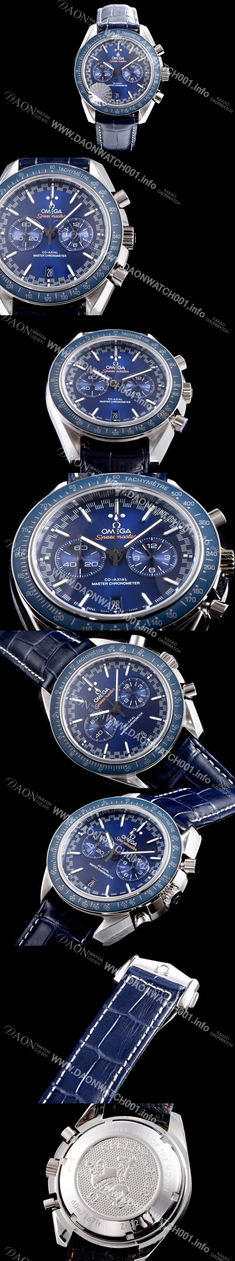 레플리카 [오메가] 남성용 스피드마스터 329.53.44.51.03.001 레이싱 코-액시얼 마스터 크로노미터 타키미터 크로노그래프 블루 다이얼 일본 수입산 쿼츠 무브먼트 OMG0003